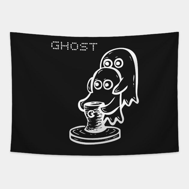 Ghost (White) Tapestry by stacybeeart