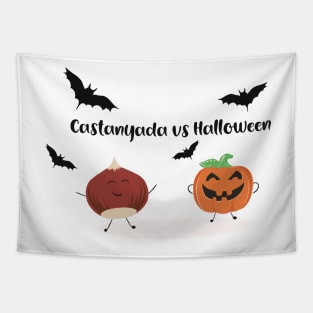 Bona Castanyada Catalán Halloween vs castañada Tapestry