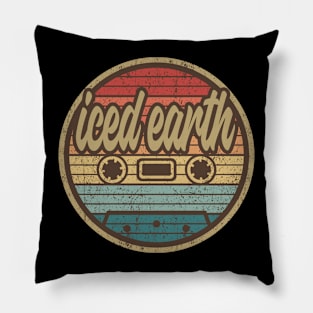 iced earth cassette retro circle Pillow