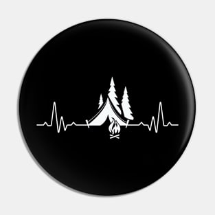 Camping Heartbeat Pin