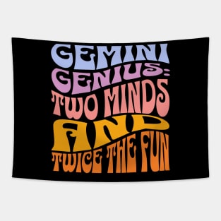 Gemini Genius Zodiac Sign Birthday Tapestry