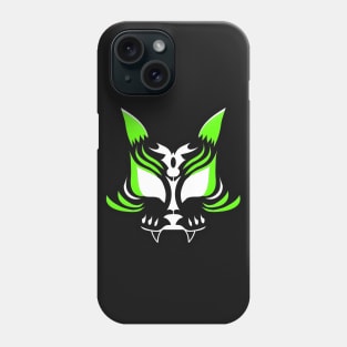 Dark Kitsune Face - Lime Phone Case