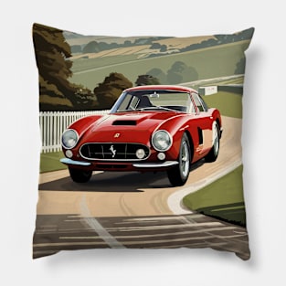 Italian Red GT Classic Car Poster Pillow