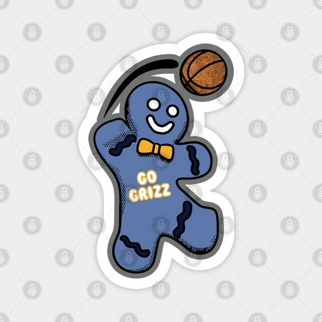 Memphis Grizzlies Gingerbread Man Magnet by Rad Love