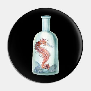 Sea horse in a bottle Pin