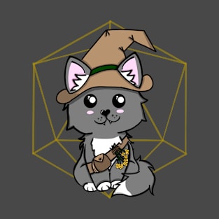 Fluffy Kitty Witch | Cat DND | Fantasy Art | D20 T-Shirt