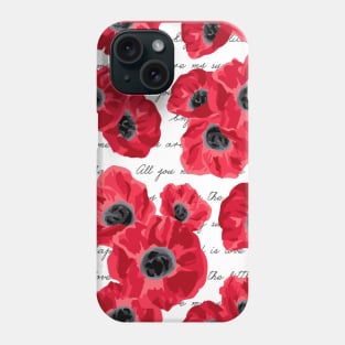 happy remembrance day poppy love poppies Phone Case