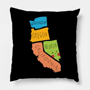 Kawaii American states, Cute American States Pillow