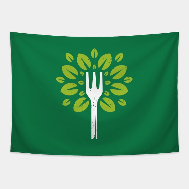 Vegan Green Food Vintage Design Tapestry by Alundrart