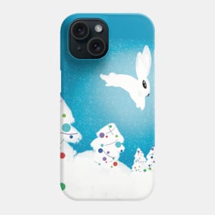 Christmas tree and rabbit Phone Case