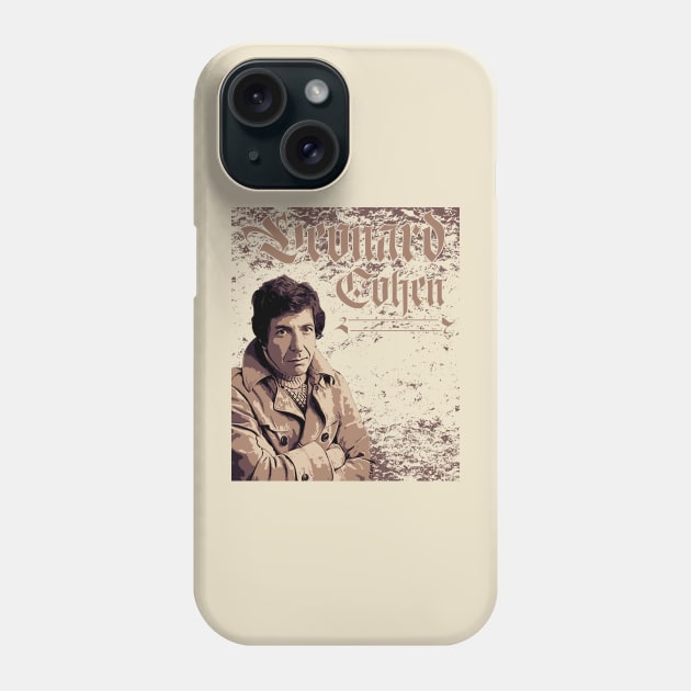 Leonard Cohen // Brown vintage Phone Case by Degiab