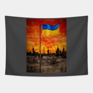 As the sun sets in Ukraine Tapestry