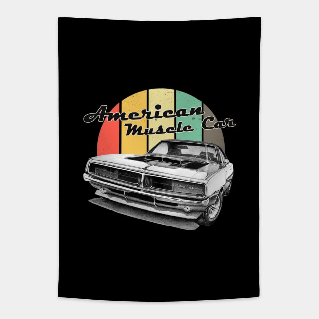 American Muscle car V8 Engine Tapestry by Jose Luiz Filho