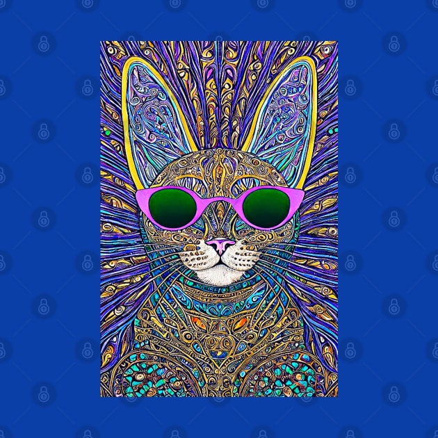 Cosmos Cat Wearing Sunglasses- Fission!!! by Black Cat Alley