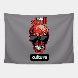 Red Skull Culture, Festival t-shirt, Unisex t-shirt, tees, men's t-shirt, women's t-shirt, summer t-shirt, trendy t-shirt, sunglasses Tapestry