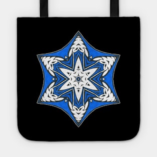 OrnamentalC Unique Blue Black Abstract Mandala Tote