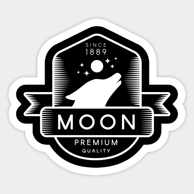 Since 1889 Moon Wolf Art - Since - Sticker | TeePublic