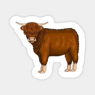 Highland cow cartoon illustration Magnet