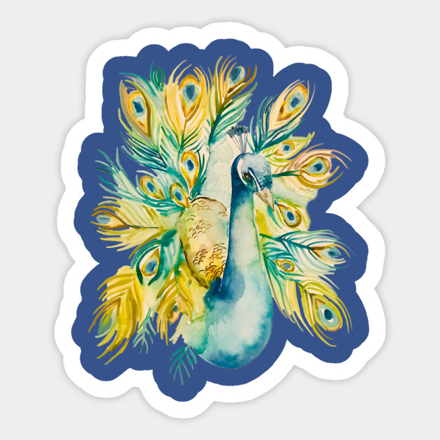Stunning Watercolor Peacock Watercolor Sticker Teepublic