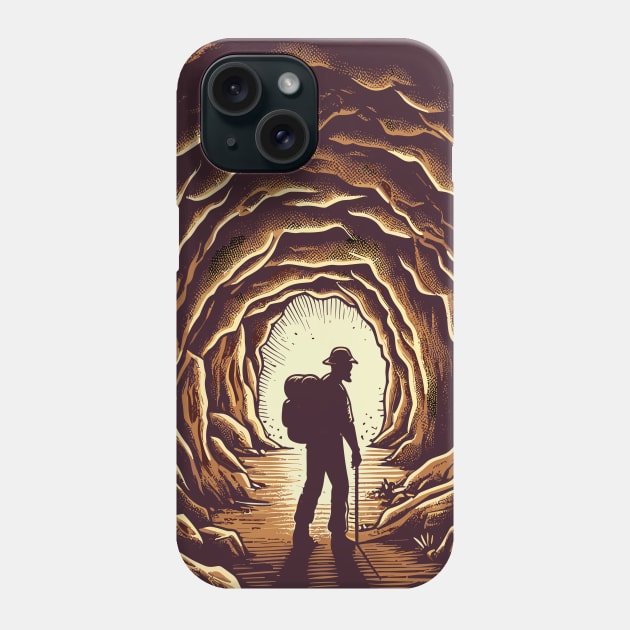 Vintage Caving explore Phone Case by TomFrontierArt