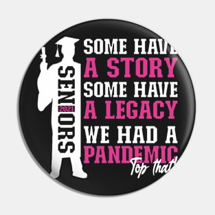 Pandemic Graduation | White And Pink Text Boys Funny Graduation Pin