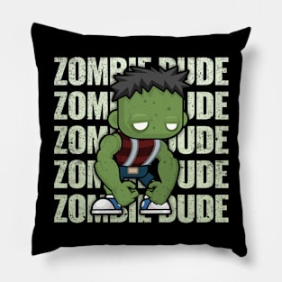 Zombie Dude Creepy Scary Kawaii Zombie Cute Halloween Outfit Pillow