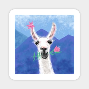 Llama Yama Flowerama Magnet