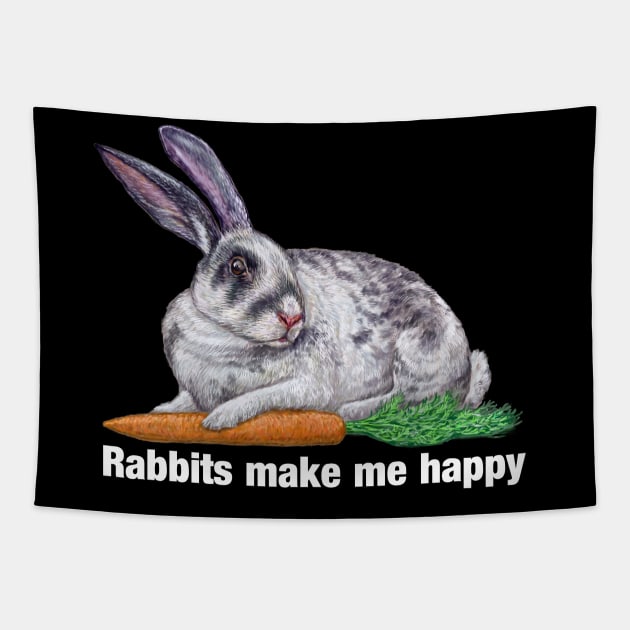 Rabbit with Carrot Tapestry by Lucia