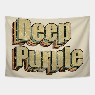 Deep Purple // Vintage Rainbow Typography Style // 70s Tapestry