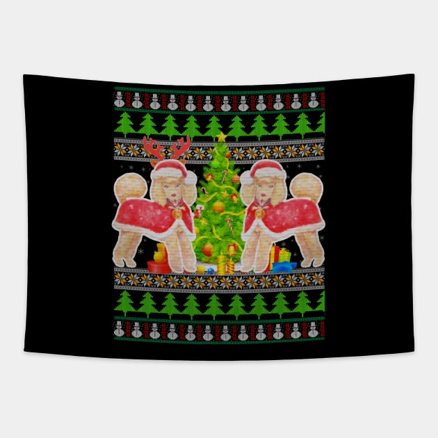 Poodle Dog Ugly Christmas Puppy Funny Dog Christmas Gifts Tapestry by Sinclairmccallsavd