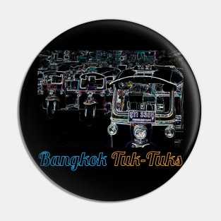 Bangkok Tuk Tuks At Night - Abstract Illustration Pin