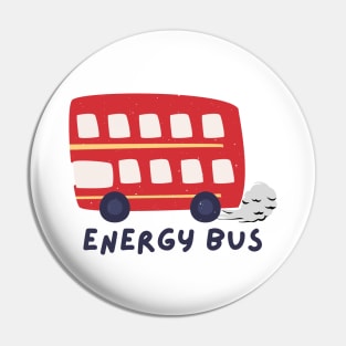 Energy Bus - Red Bus Driving To The Left Pin