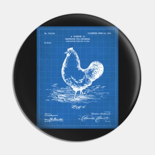 Chicken Hens Patent - Chef Cook Chicken Coop Art - Blueprint Pin