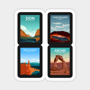 Utah National Parks Travel Poster Sticker Collection Magnet