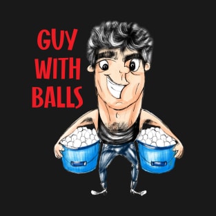 Guy with Balls: Humorous Chicken Eggs Bucket T-Shirt