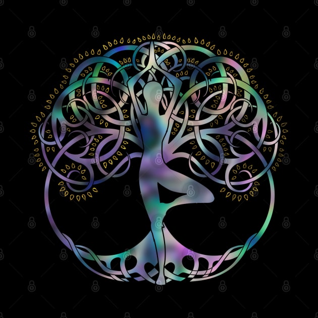 Glowing symbol for Vriksasana - Yoga Tree pose by Nartissima