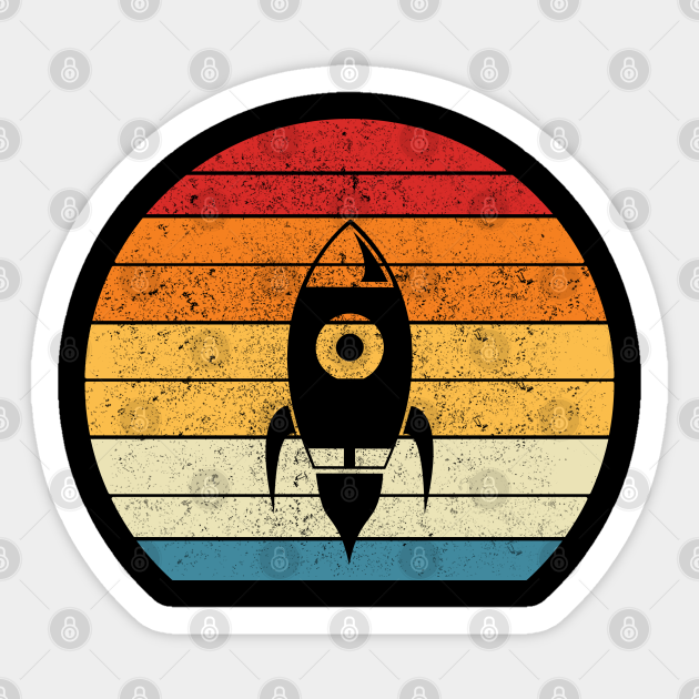 Rocket Vintage Retro 70 S And 80 S Funny Rocket Astronaut Space Sticker Teepublic Au Png neon rocket star doodle pattern background. teepublic