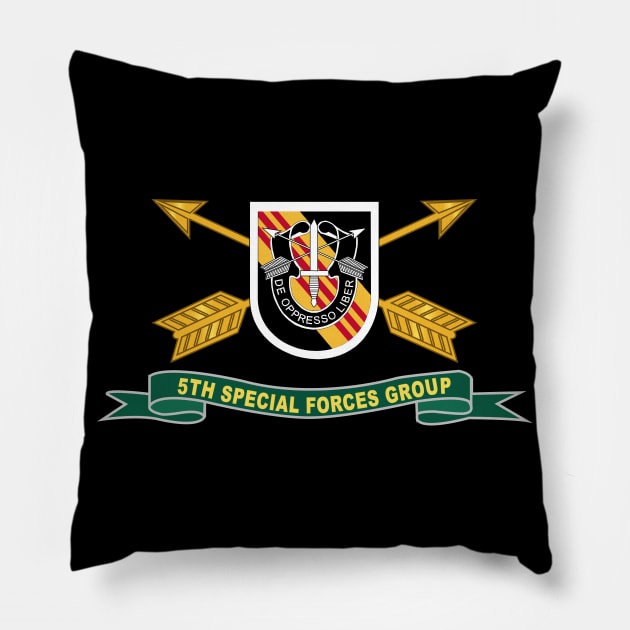 5th Special Forces Group - Vietnam - Flash w Br - Ribbon X 300 Pillow by twix123844