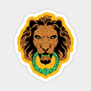 Yellow lion head Magnet