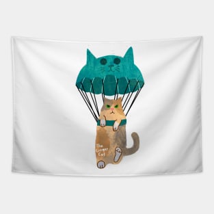 Parachuting Cat Tapestry