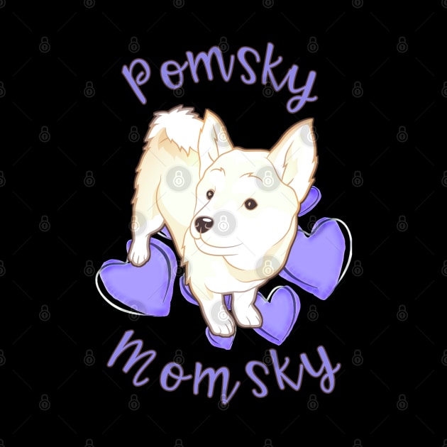 Pomsky Momsky White Haired Pomsky Mom by AmbersDesignsCo