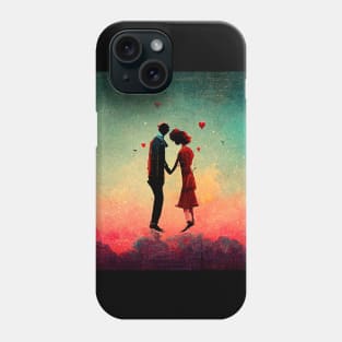 Head over heels in love - couple floating while holding hands. Phone Case