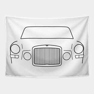 Vanden Plas Princess classic 1960s British saloon car black outline graphic Tapestry