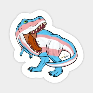 Transosaurus Rex (Scaled) - Transgender Pride Magnet