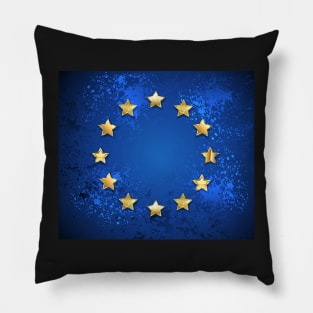 Grungy European Union symbol Pillow