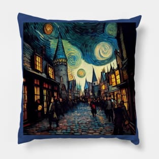 Starry Night in Diagon Alley Pillow