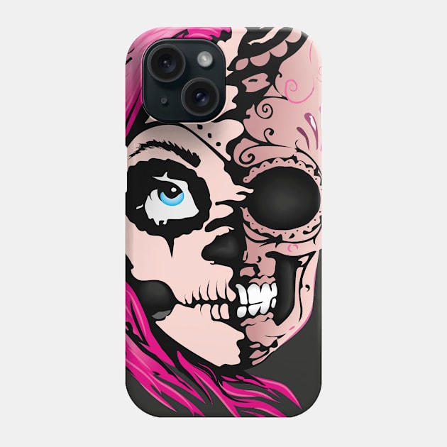 Mexican girl's skull Phone Case by Petrwill