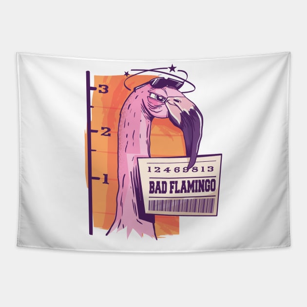 Bad Flamingo Tapestry by Hmus