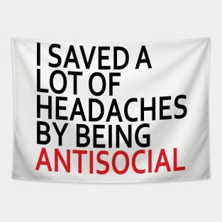 Antisocial - Black Text Tapestry