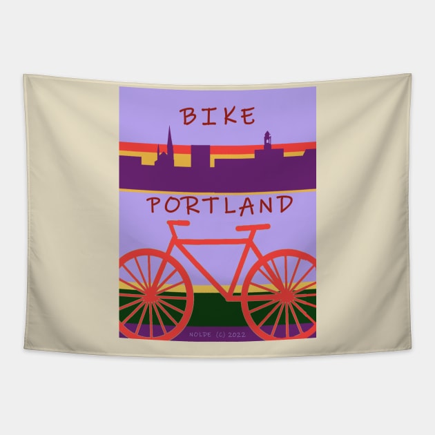 Bike Portland Tapestry by Art by Ed Nolde